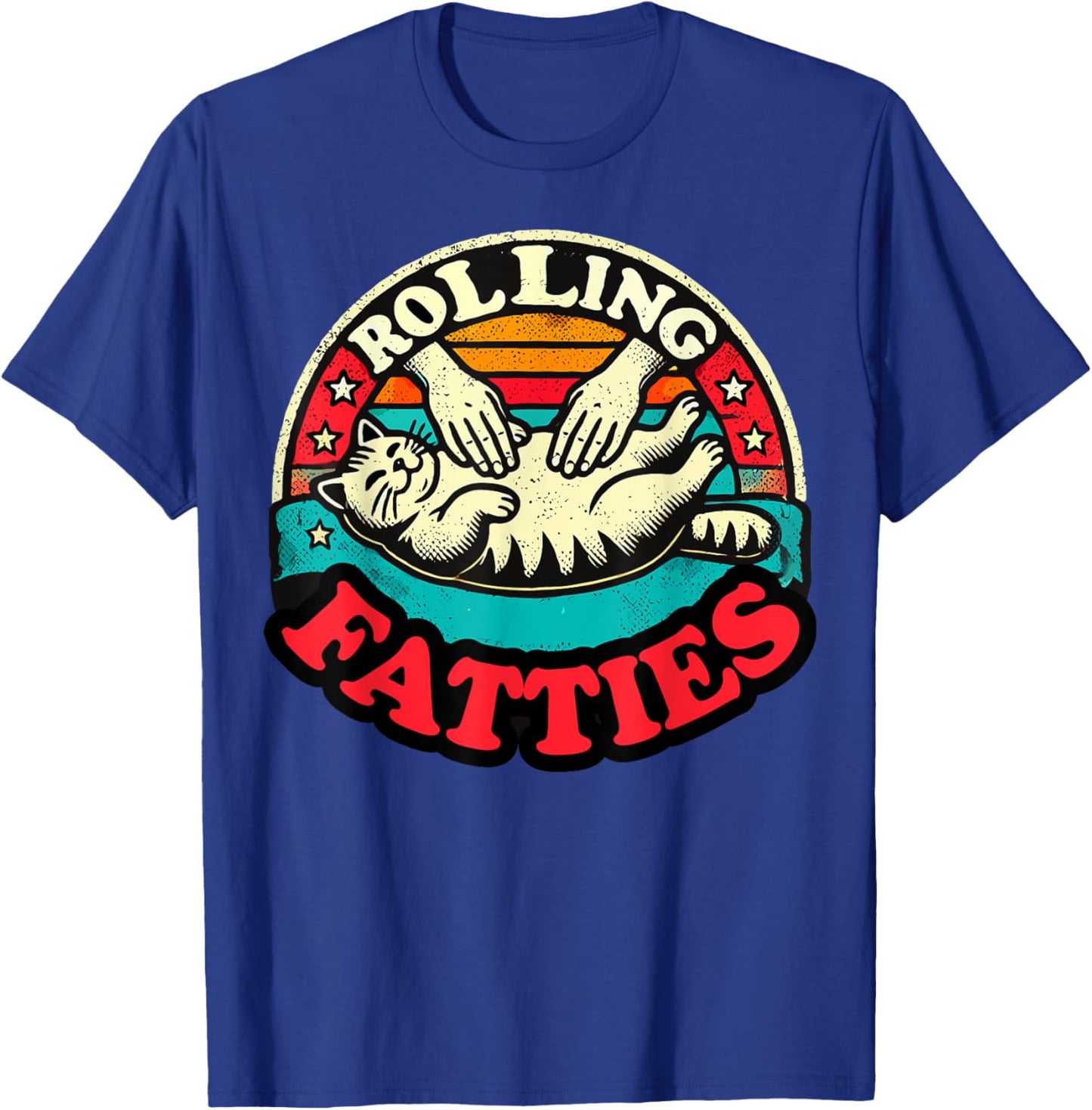 Funny Fat Kitten Cat Rolling Fatties Cute Kitty Owner Women T-Shirt - T-Shirt | Royal