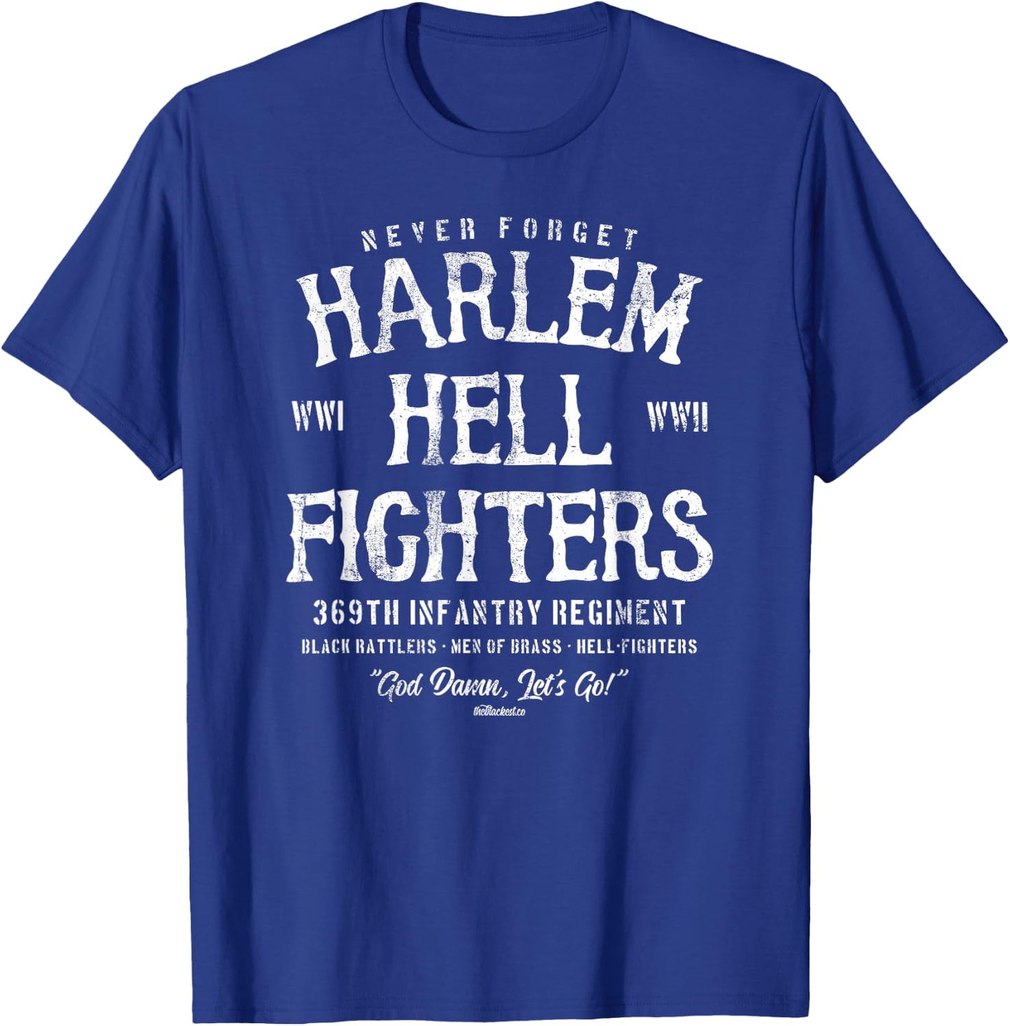Harlem Hellfighters Black Military History Soldiers WWI WWII T-Shirt - T-Shirt | Royal