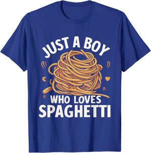 Just a Boy Who Loves Spaghetti T-Shirt - T-Shirt | Royal