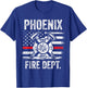Phoenix Fire Department Thin Red Line Fireman T-Shirt - T-Shirt | Royal