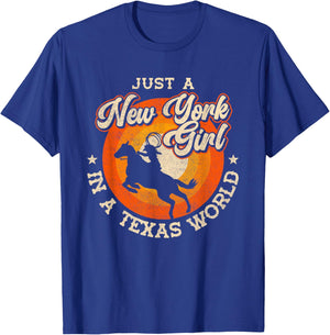 Just A New York Girl In A Texas World Proud New Yorkers T-Shirt - T-Shirt | Royal