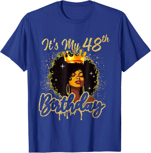 It's My 48th Birthday Queen 48 Years Old Crown Gold Women T-Shirt - T-Shirt | Royal
