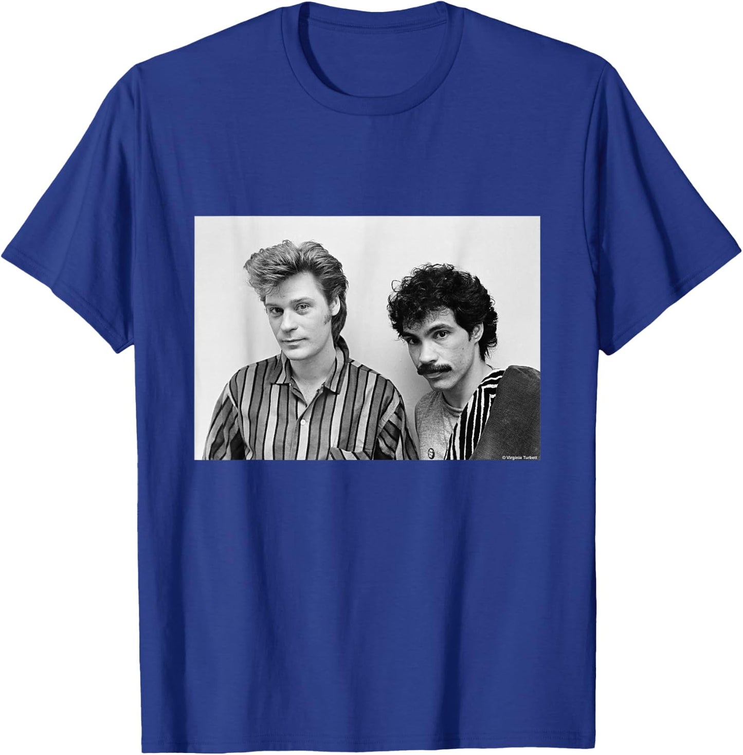 Daryl Hall & John Oates Pop Duo Headshot by Virginia Turbett T-Shirt - T-Shirt | Royal