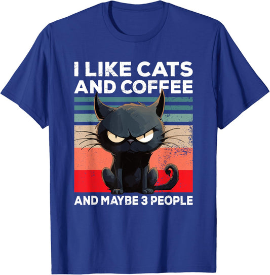 Coffee Cat I I like cats and coffee and maybe 3 people Women T-Shirt - T-Shirt | Royal
