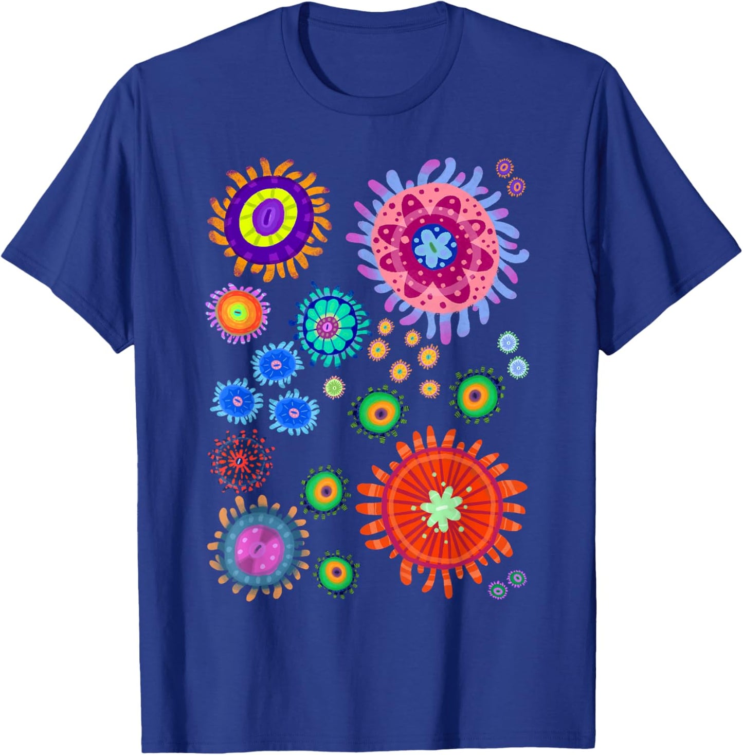 Tropical Zoanthid Saltwater Flower Polyp Coral Reef Pattern T-Shirt - T-Shirt | Royal