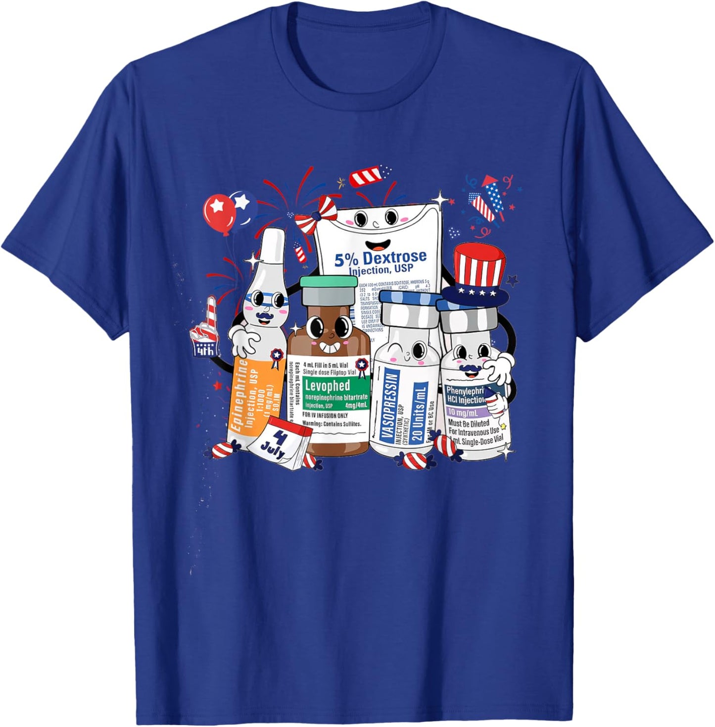 Red White Blue ICU Nurse Crew 4th of July Independence Day Men T-Shirt - T-Shirt | Royal