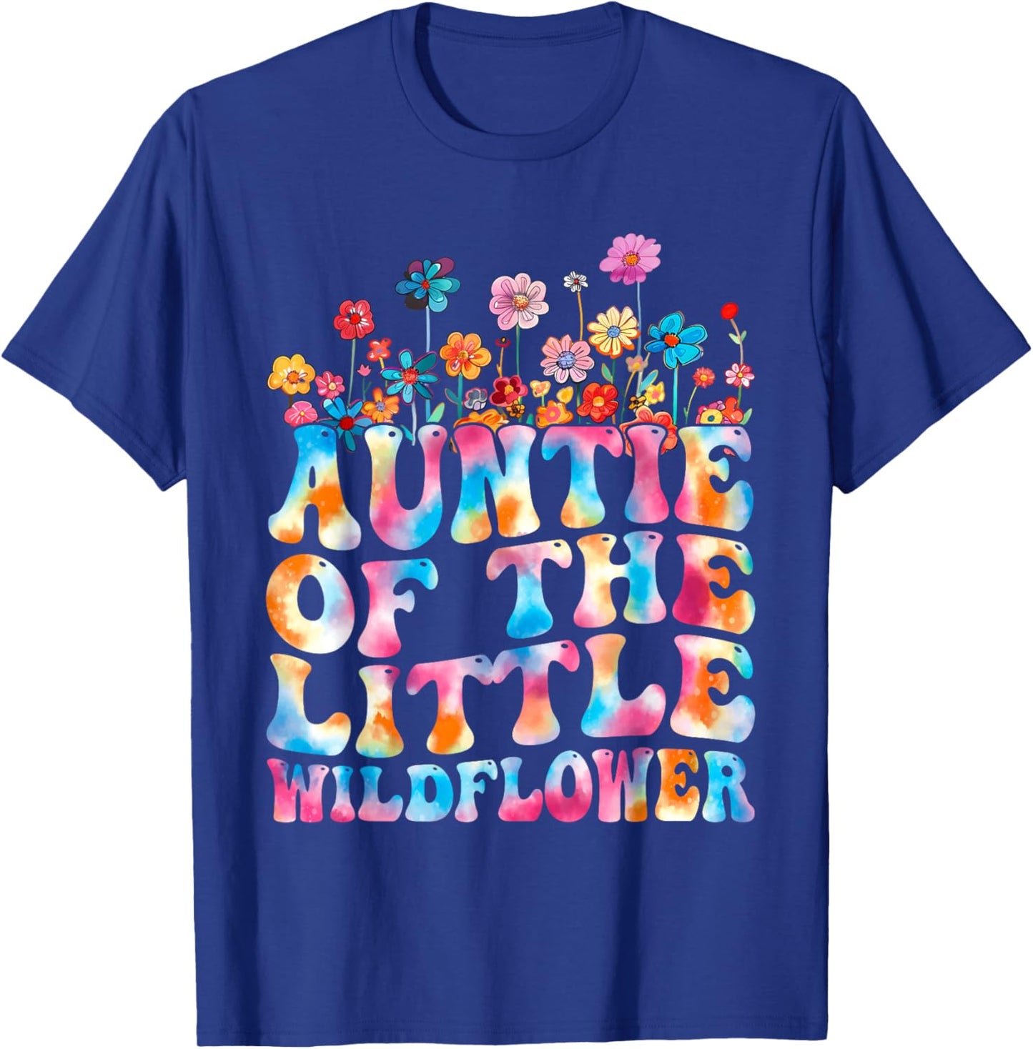 Auntie Of The Little Wildflower Birthday Party Baby Shower T-Shirt - T-Shirt | Royal