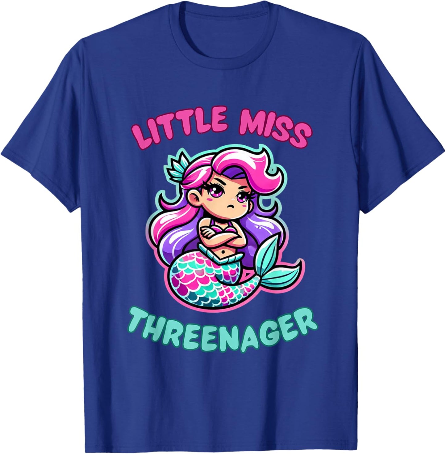 Little Miss Threenager Mermaid Princess Birthday 3 Third T-Shirt - T-Shirt | Royal