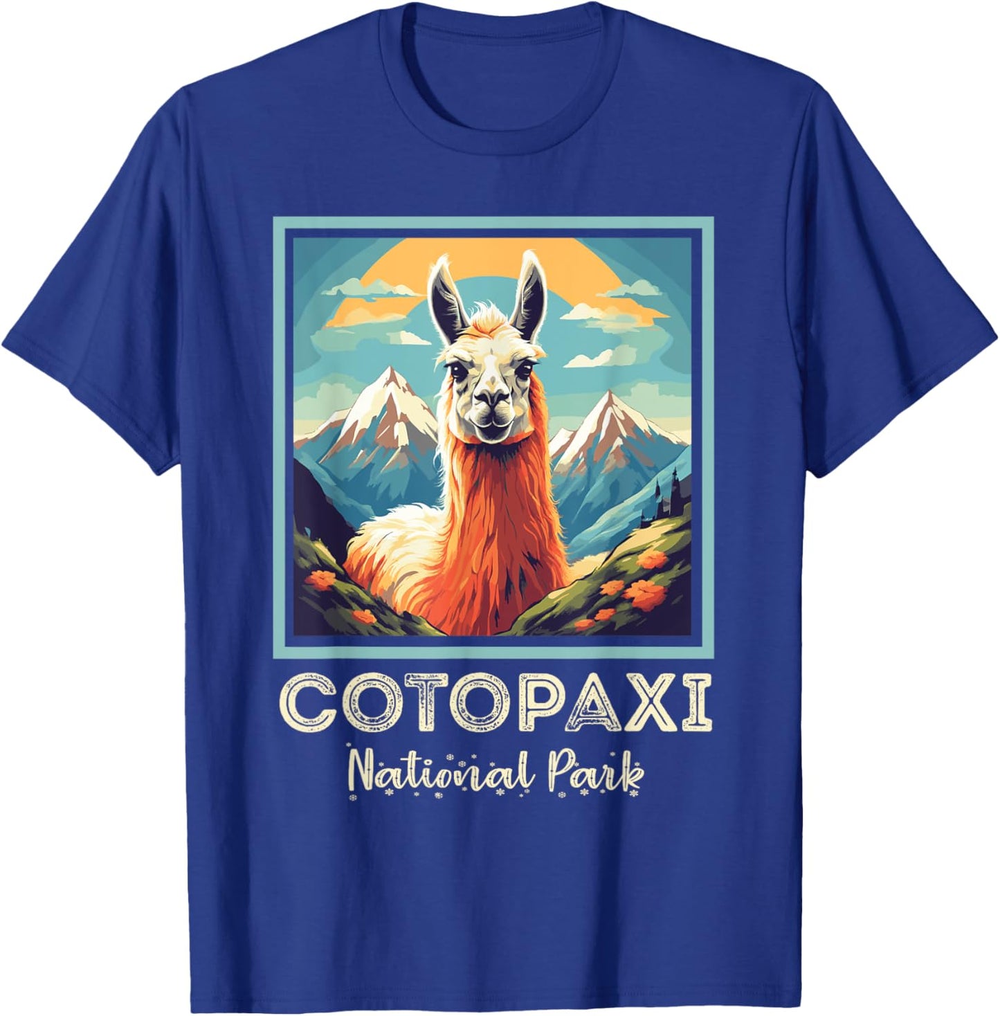 Cotopaxi Llama Flower National Park Souvenir Ecuador Hiking T-Shirt - T-Shirt | Royal