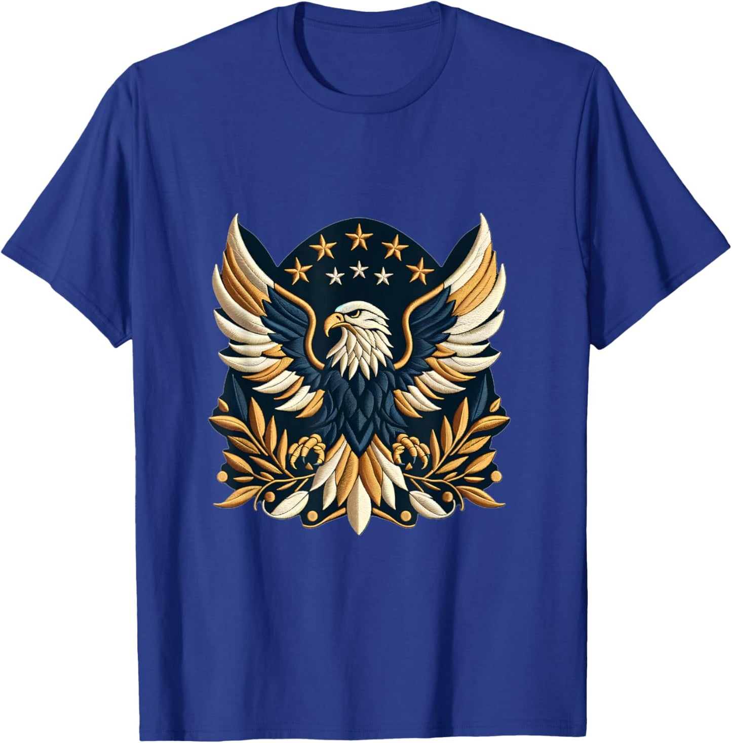 American Eagle Emblem Embroidery-Inspired design T-Shirt - T-Shirt | Royal