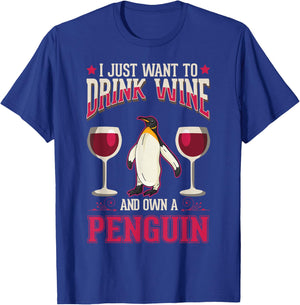 Penguins And Wine T-Shirt - T-Shirt | Royal