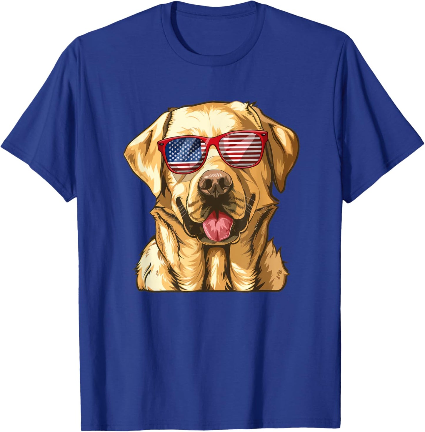 Labrador Retriever USA America Flag 4th of July T-Shirt - T-Shirt | Royal