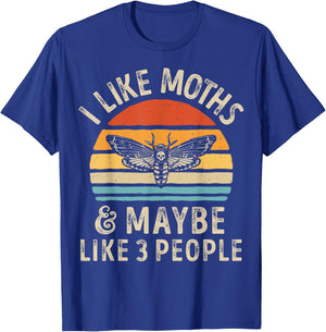 I Like Moths and Maybe 3 People Moth Insect Lover Retro Men T-Shirt - T-Shirt | Royal