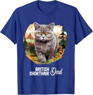 British Shorthair Cats Cat British Shorthair Dad T-Shirt - T-Shirt | Royal