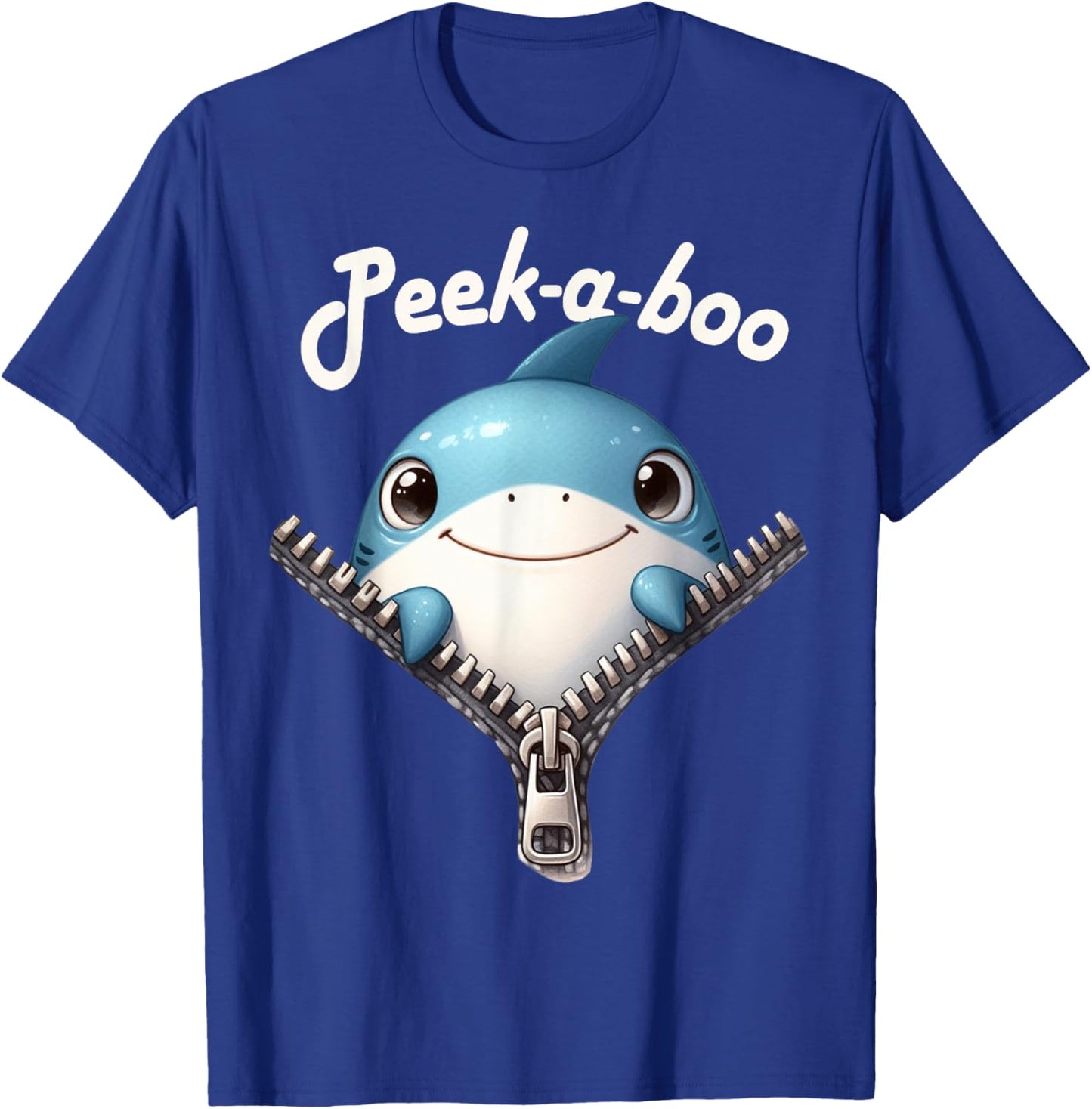 Funny - Peek-a-boo - Shark T-Shirt - T-Shirt | Royal