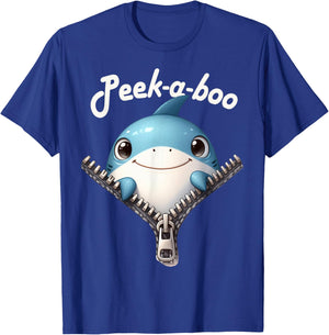 Funny - Peek-a-boo - Shark T-Shirt - T-Shirt | Royal