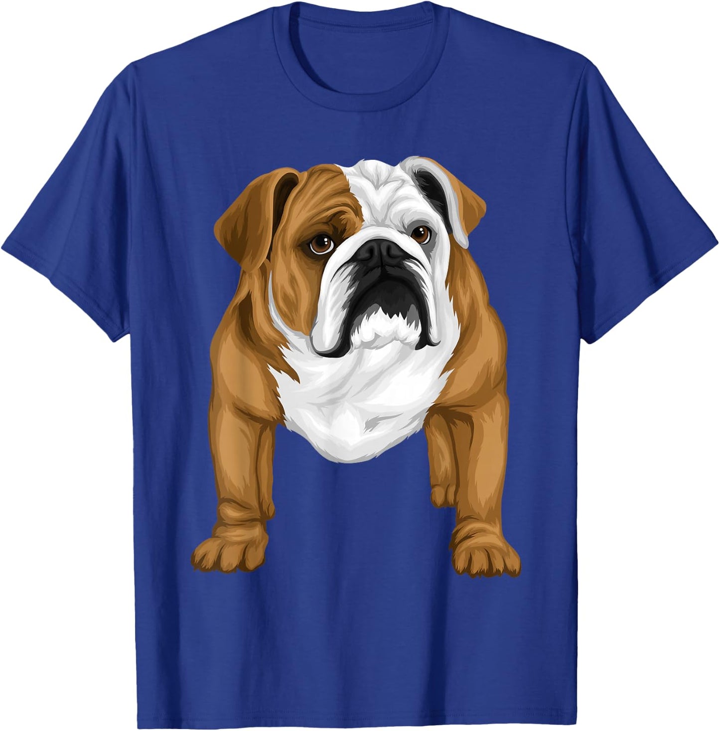 Cool Bulldog Dog Face Graphic T-Shirt - T-Shirt | Royal