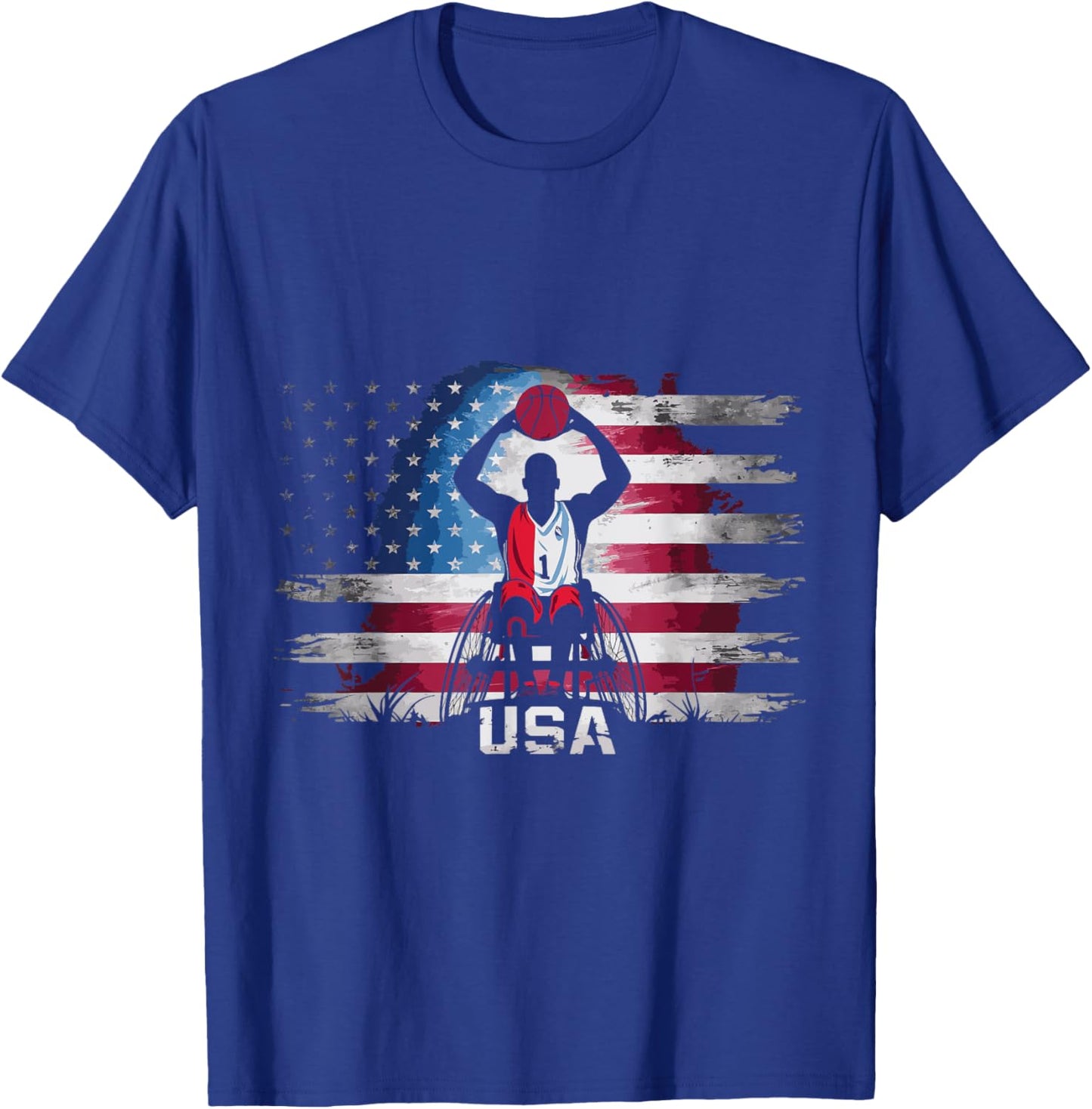 USA Wheelchair Basketball T-Shirt - T-Shirt | Royal