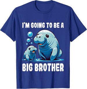 Kids Big brother manatee manatee I'm going to be big brother T-Shirt - T-Shirt | Royal