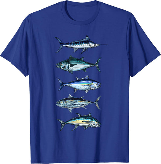 Saltwater fish species swordfish fishing camping hunting T-Shirt - T-Shirt | Royal