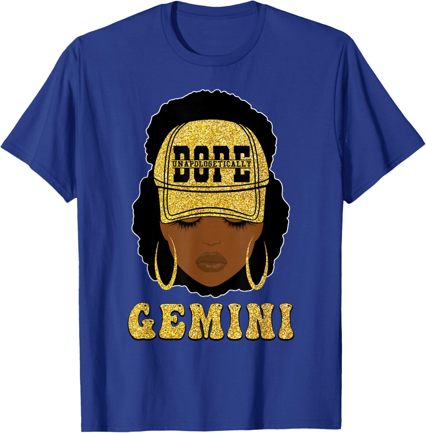 Unapologetically Dope Gemini Queen Black Women Zodiac T-Shirt - T-Shirt | Royal