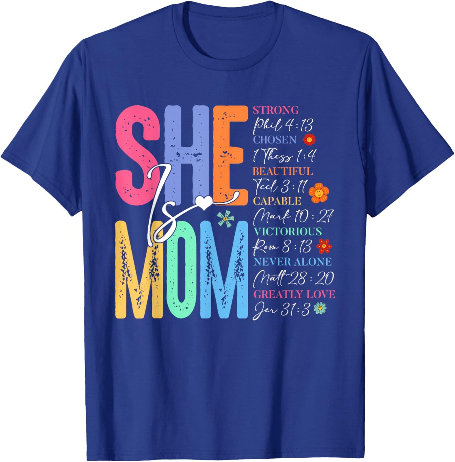 She Is Mom Christian Mother's Day Jesus Mama Religious Women T-Shirt - T-Shirt | Royal