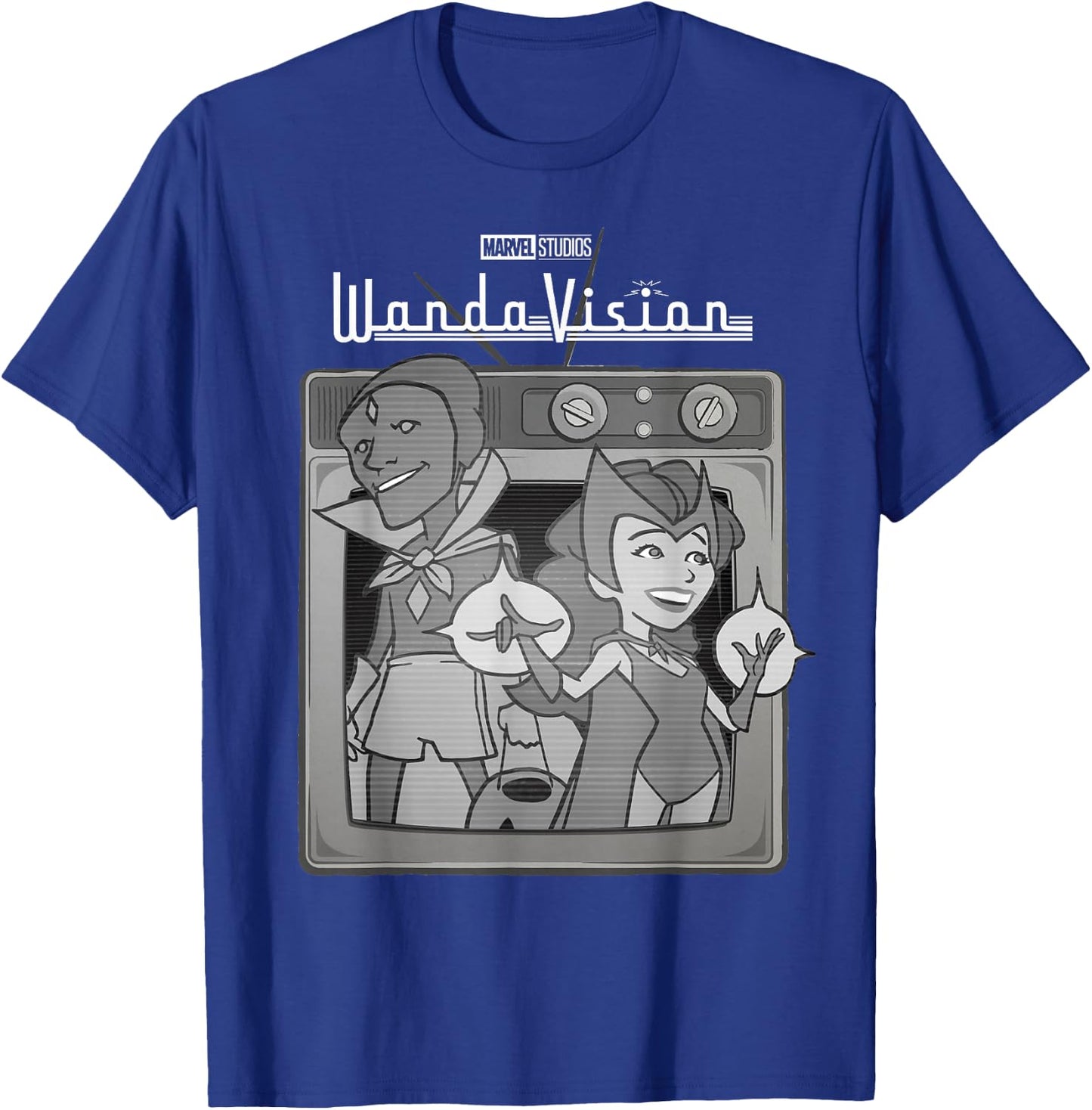 Marvel WandaVision Retro Cartoon TV Logo Small T-Shirt - T-Shirt | Royal