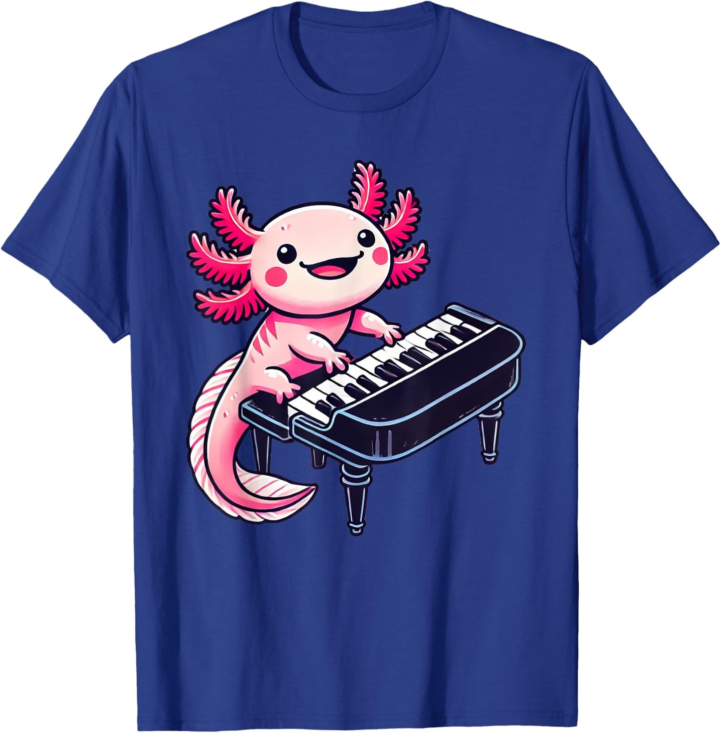 Axolotl Playing Piano Axolotls Musician Music T-Shirt - T-Shirt | Royal