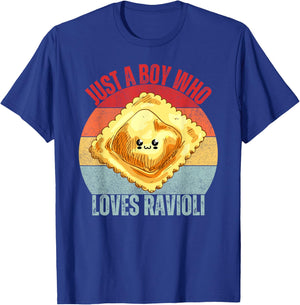 Cute Ravioli Just a Boy Who Loves Ravioli Pasta Dough Wrap T-Shirt - T-Shirt | Royal
