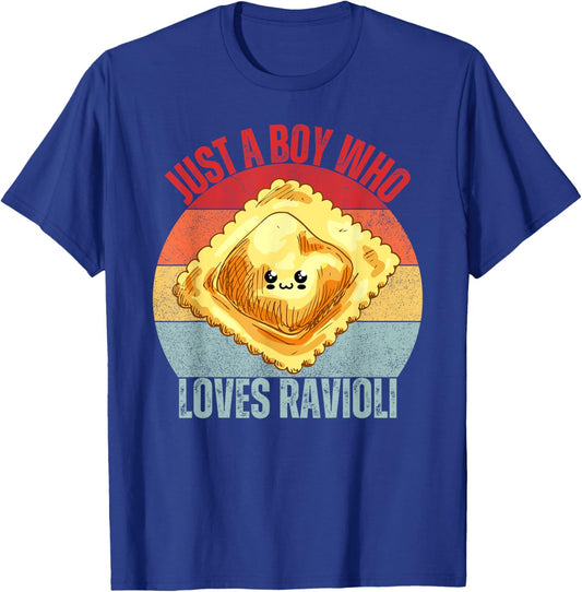 Cute Ravioli Just a Boy Who Loves Ravioli Pasta Dough Wrap T-Shirt - T-Shirt | Royal