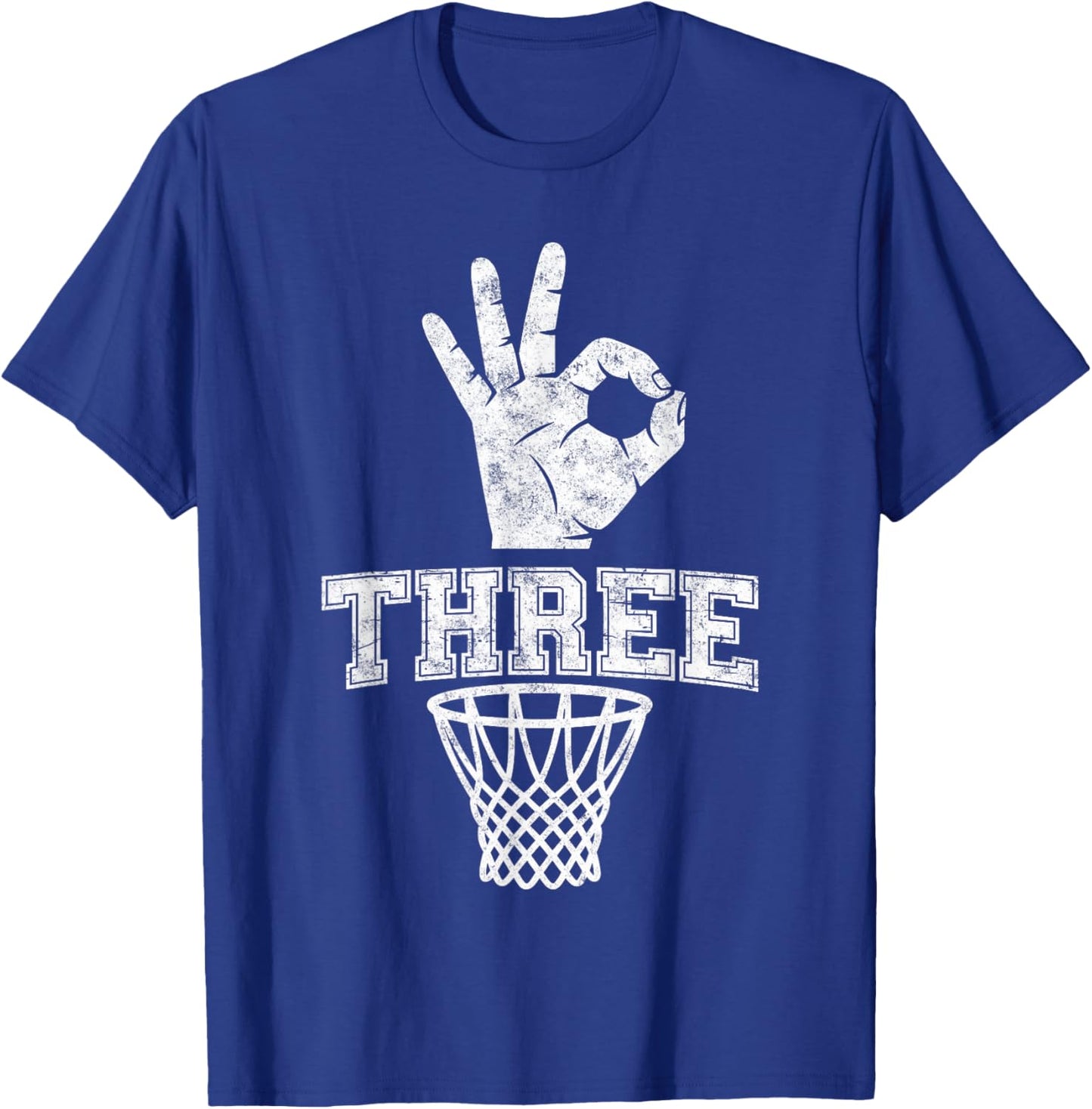 Three Points Throw Basketball Player Fan Dad Funny Joke T-Shirt - T-Shirt | Royal