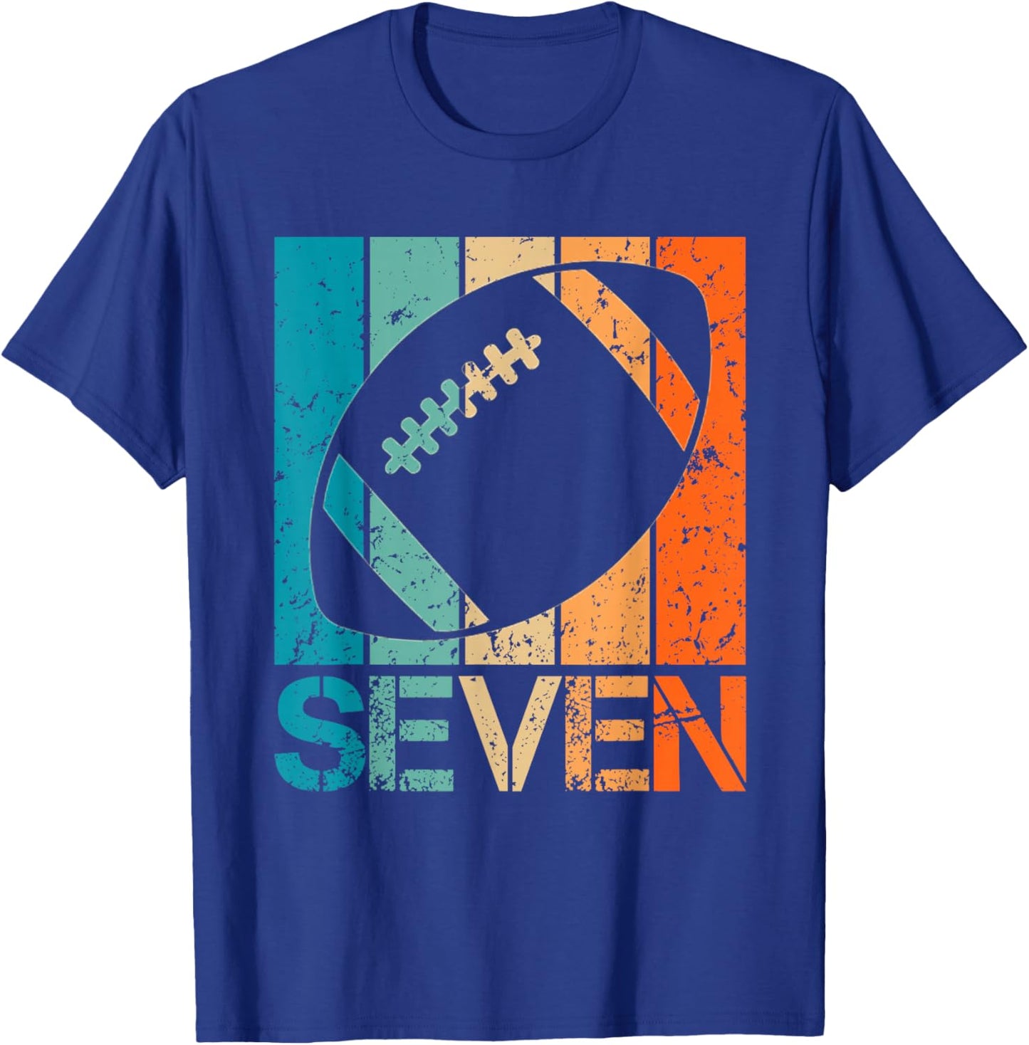 7th Football Birthday 7 Year Old 7yr Boys Birthday Football T-Shirt - T-Shirt | Royal