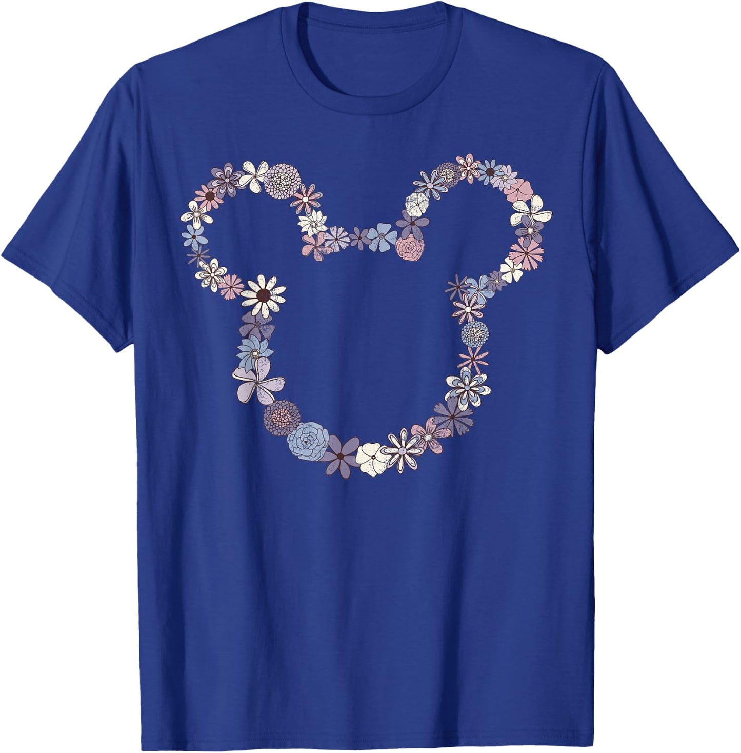 Disney Mickey & Friends Mickey Floral Outline Small T-Shirt - T-Shirt | Royal