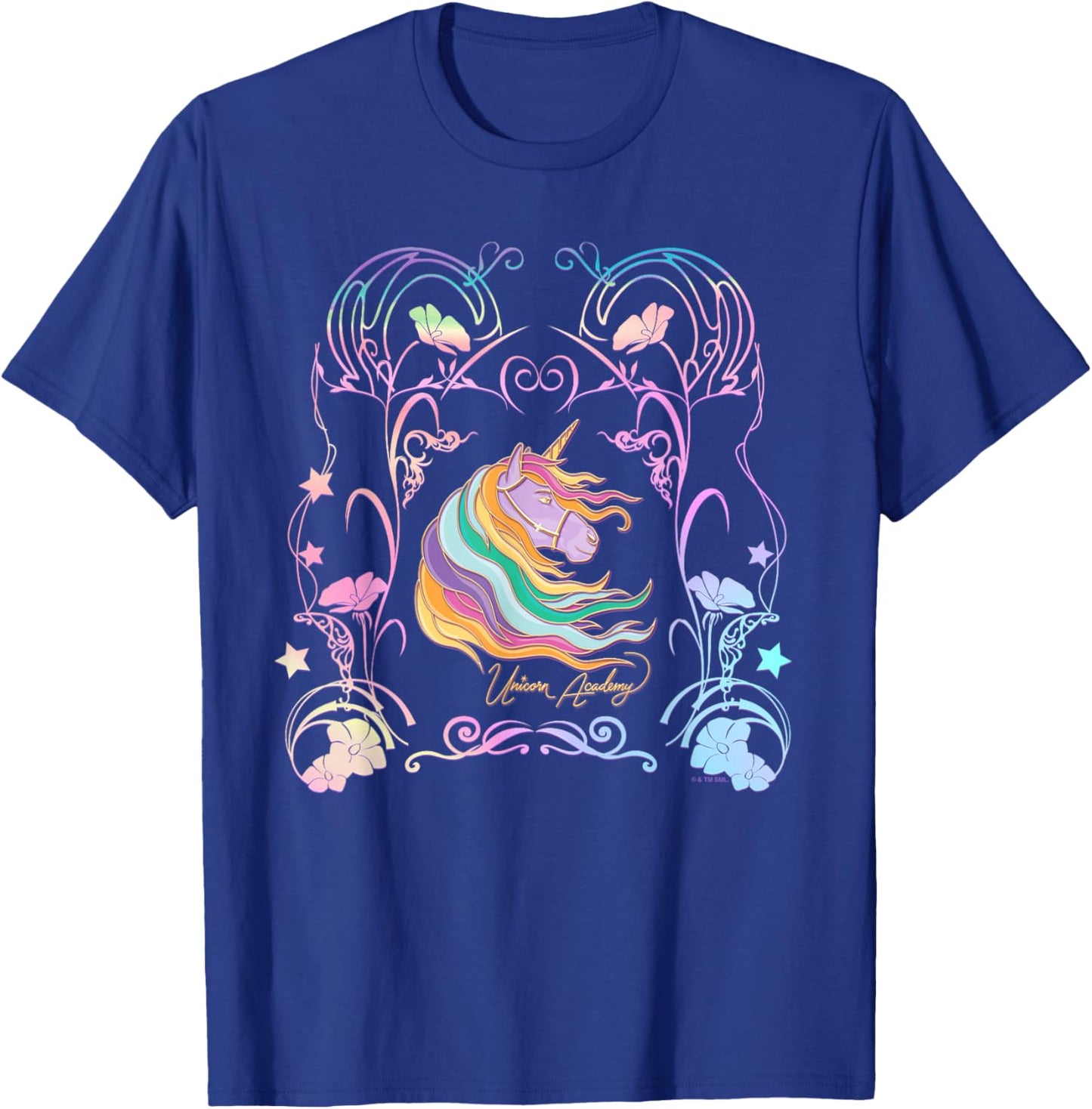Unicorn Academy Enchanting Graphic Logo T-Shirt - T-Shirt | Royal
