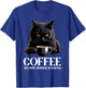 Vintage Black Cat Drinking Coffee Because Murder Is Wrong T-Shirt - T-Shirt | Royal