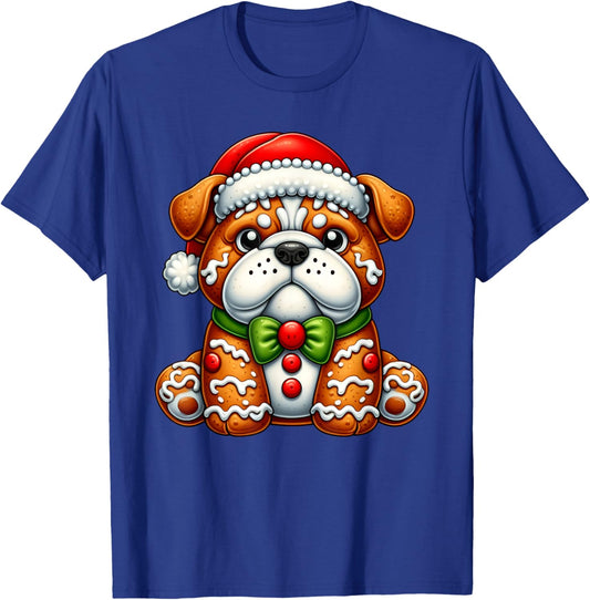 Gingerbread Man English Bulldog Christmas Kids T-Shirt - T-Shirt | Royal