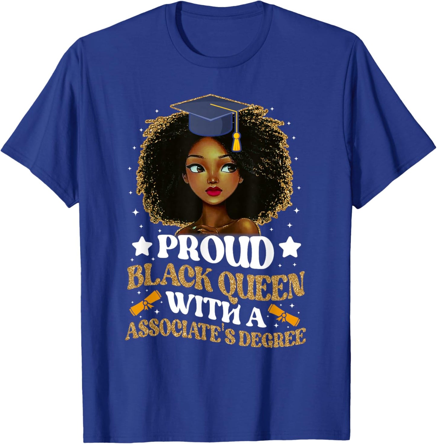 Proud black queen with a associate's degree girl T-Shirt - T-Shirt | Royal