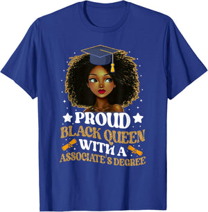 Proud black queen with a associate's degree girl T-Shirt - T-Shirt | Royal