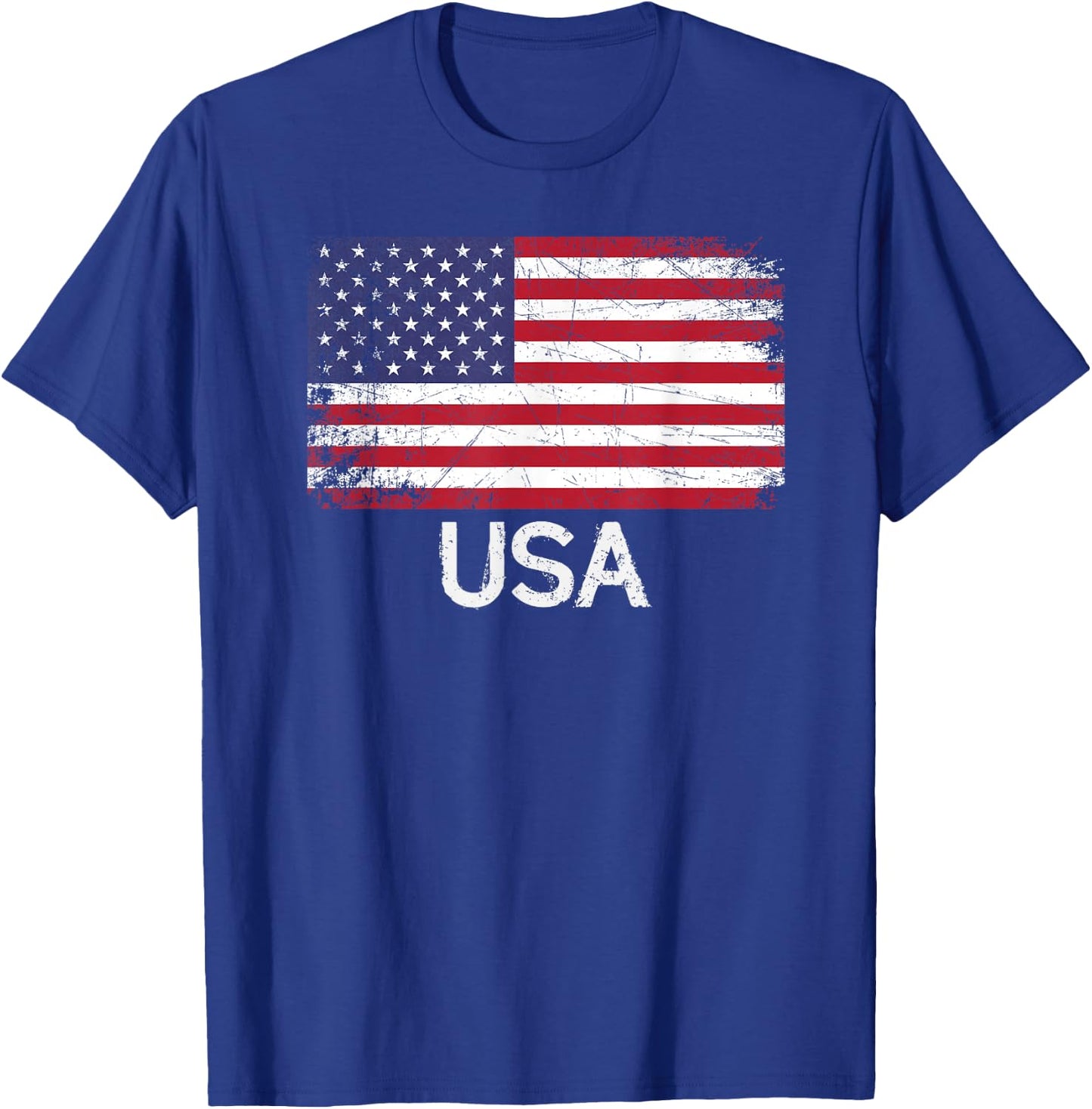 American Flag | Vintage Made in USA United States Gift T-Shirt - T-Shirt | Royal