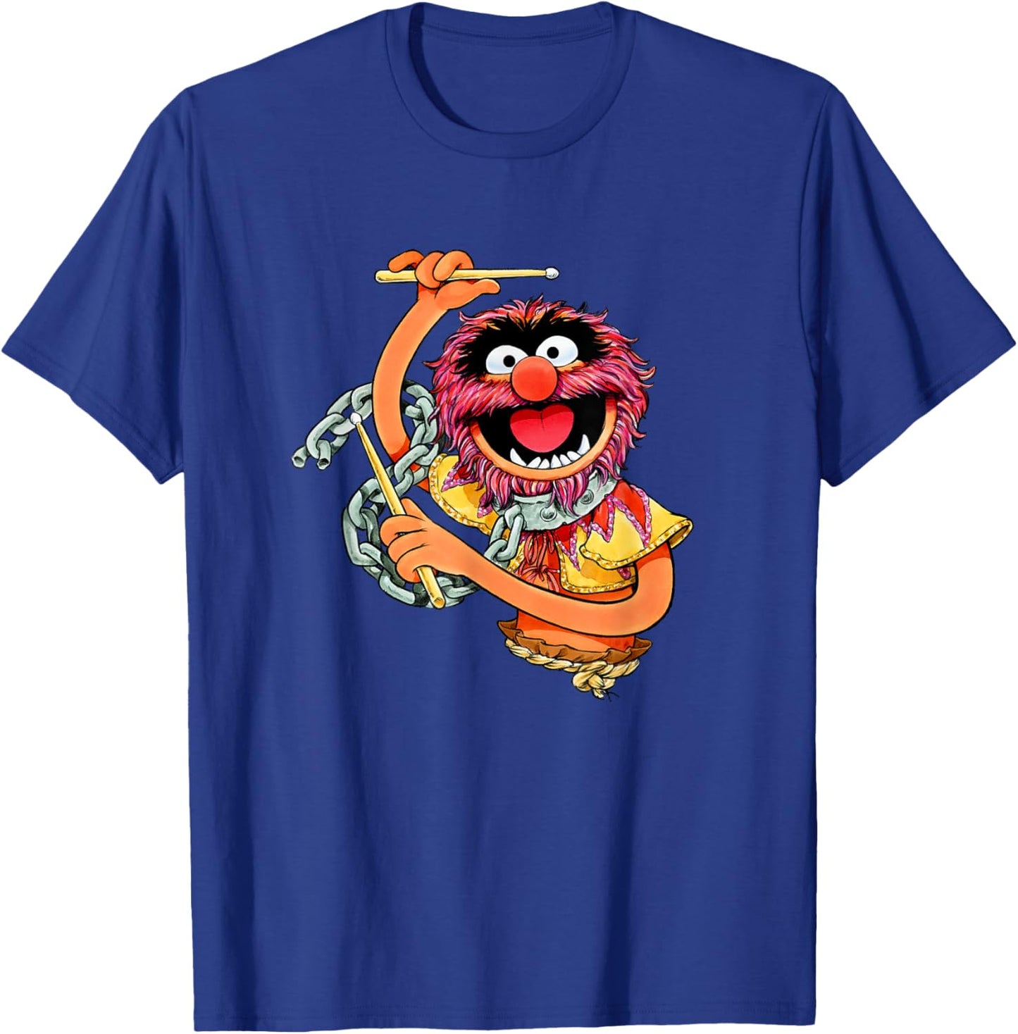 Disney The Muppets Vintage Retro Animal Drummer Poster T-Shirt - T-Shirt | Royal