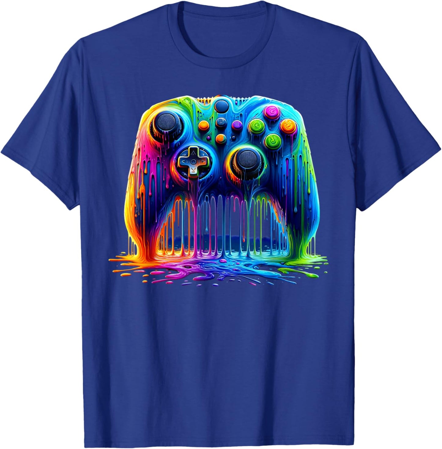 Colorful Passion for Gaming Gamer Graphic Design T-Shirt - T-Shirt | Royal