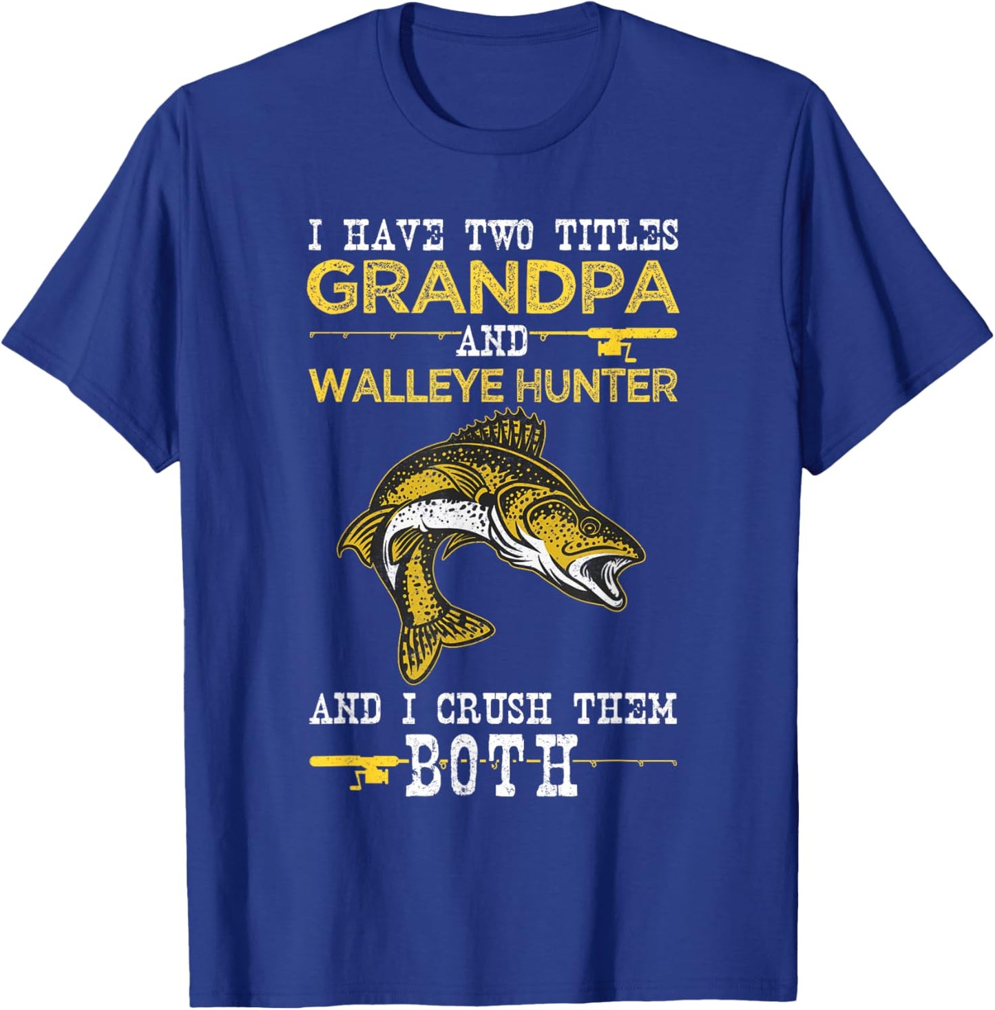 Angler grandpa fishing and zander fishing T-Shirt - T-Shirt | Royal