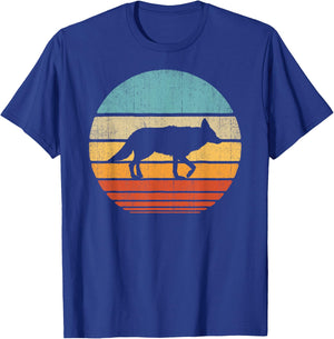 Coyote Retro Vintage 60s 70s Sunset Mammal Animal Men Women T-Shirt - T-Shirt | Royal