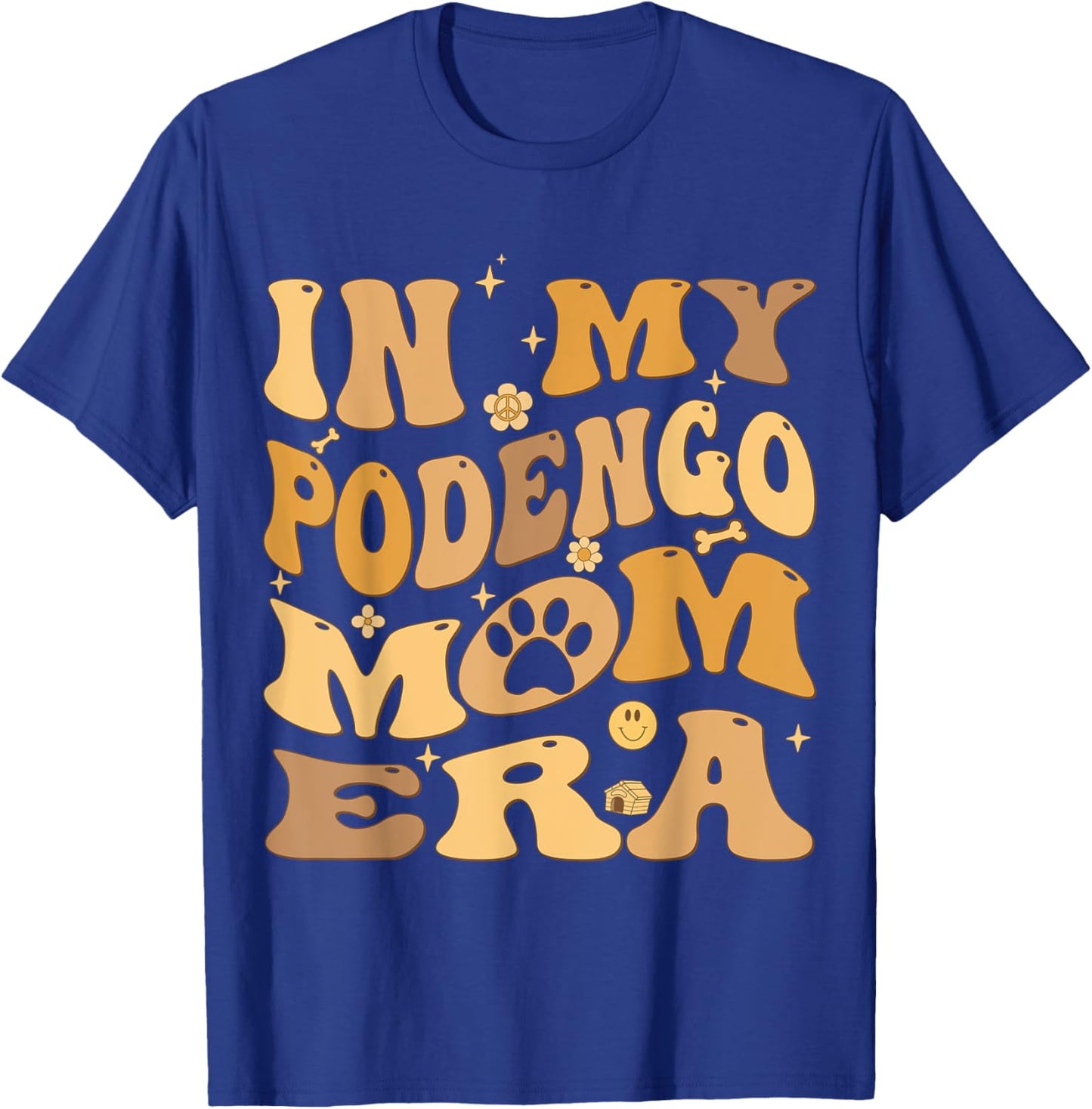 In My Podengo Mom Era Groovy Portuguese Podengo Dog Owner T-Shirt - T-Shirt | Royal