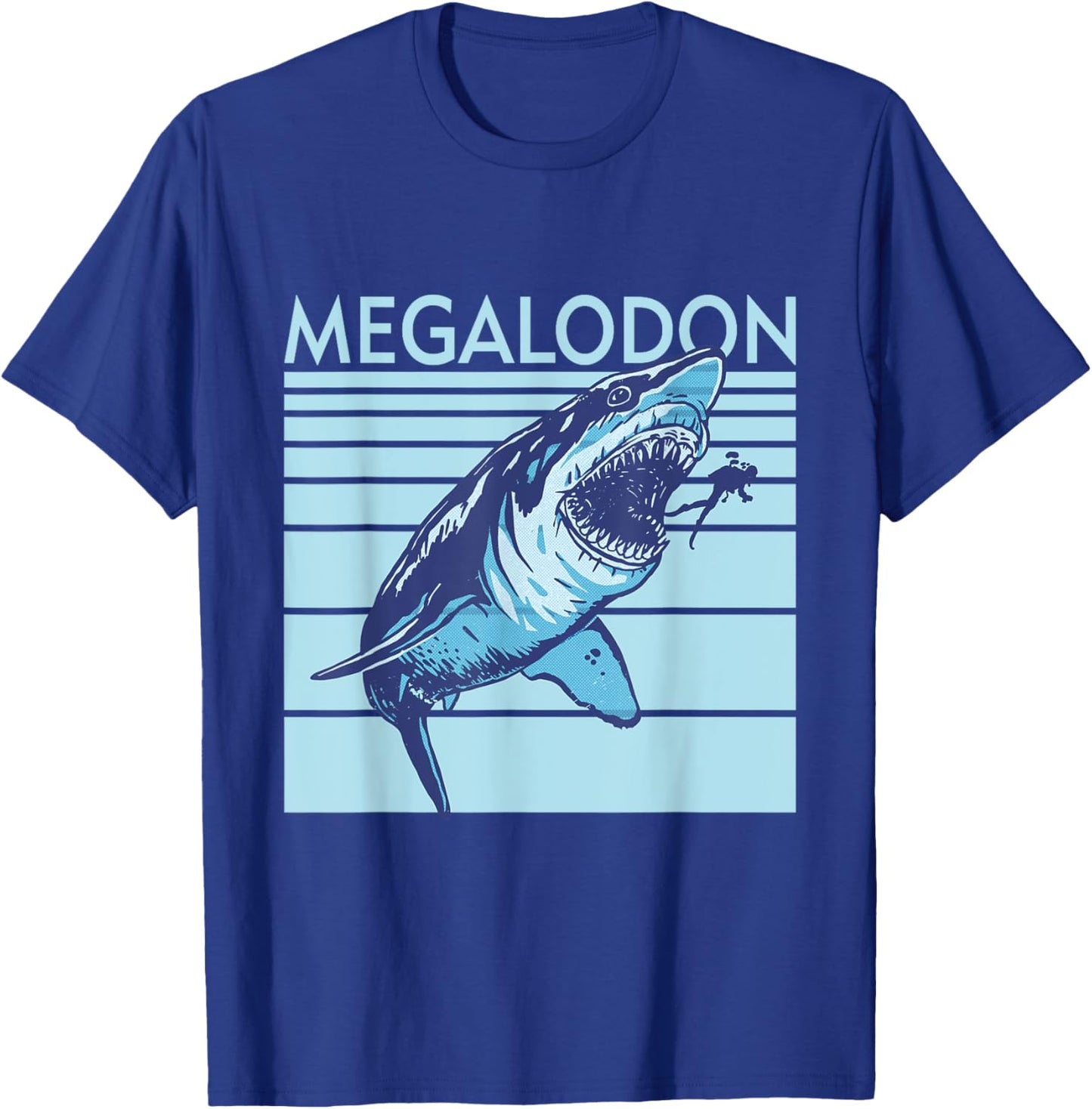Megalodon Shark Fossil Tooth Hunter Paleontology Ocean Water T-Shirt - T-Shirt | Royal