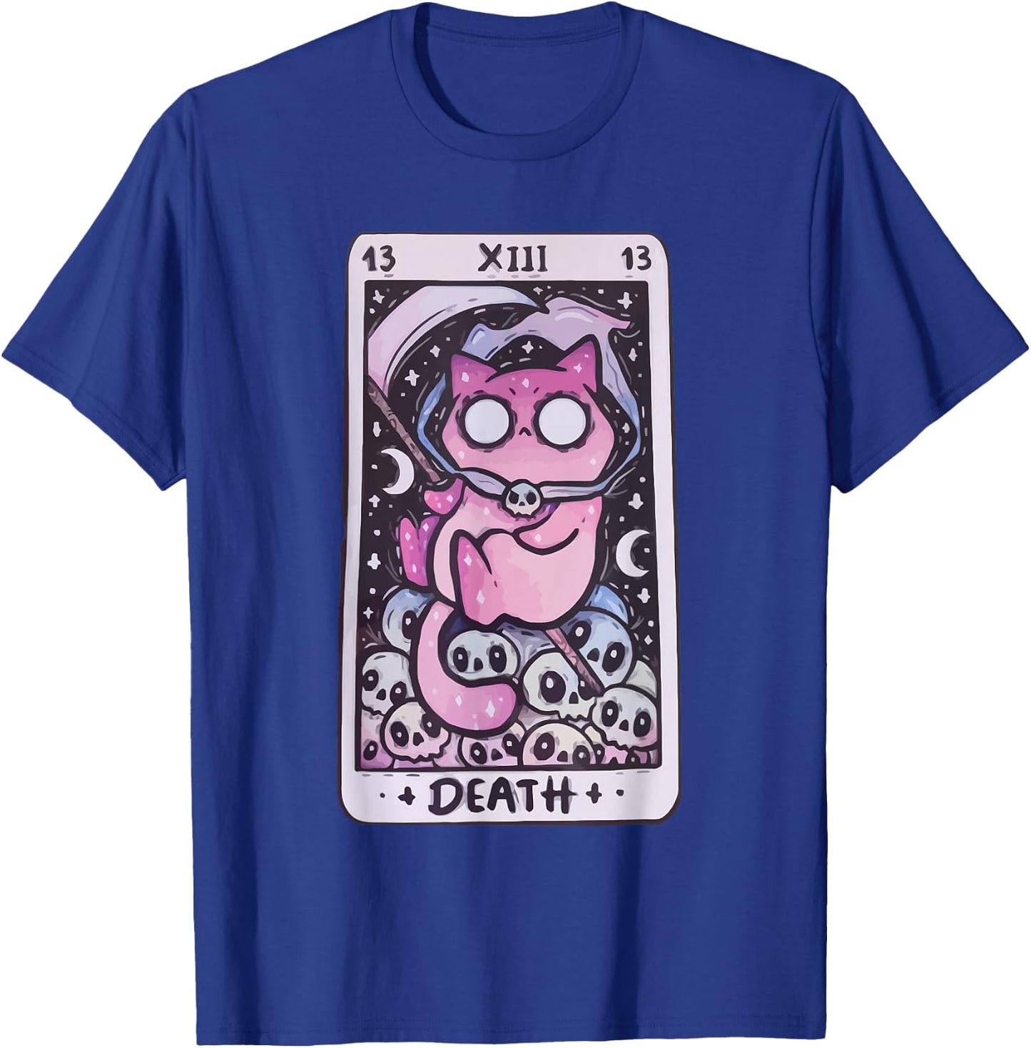 Kawaii Pastel Goth Art the Death Tarot Cute Cat Creepy Art T-Shirt - T-Shirt | Royal