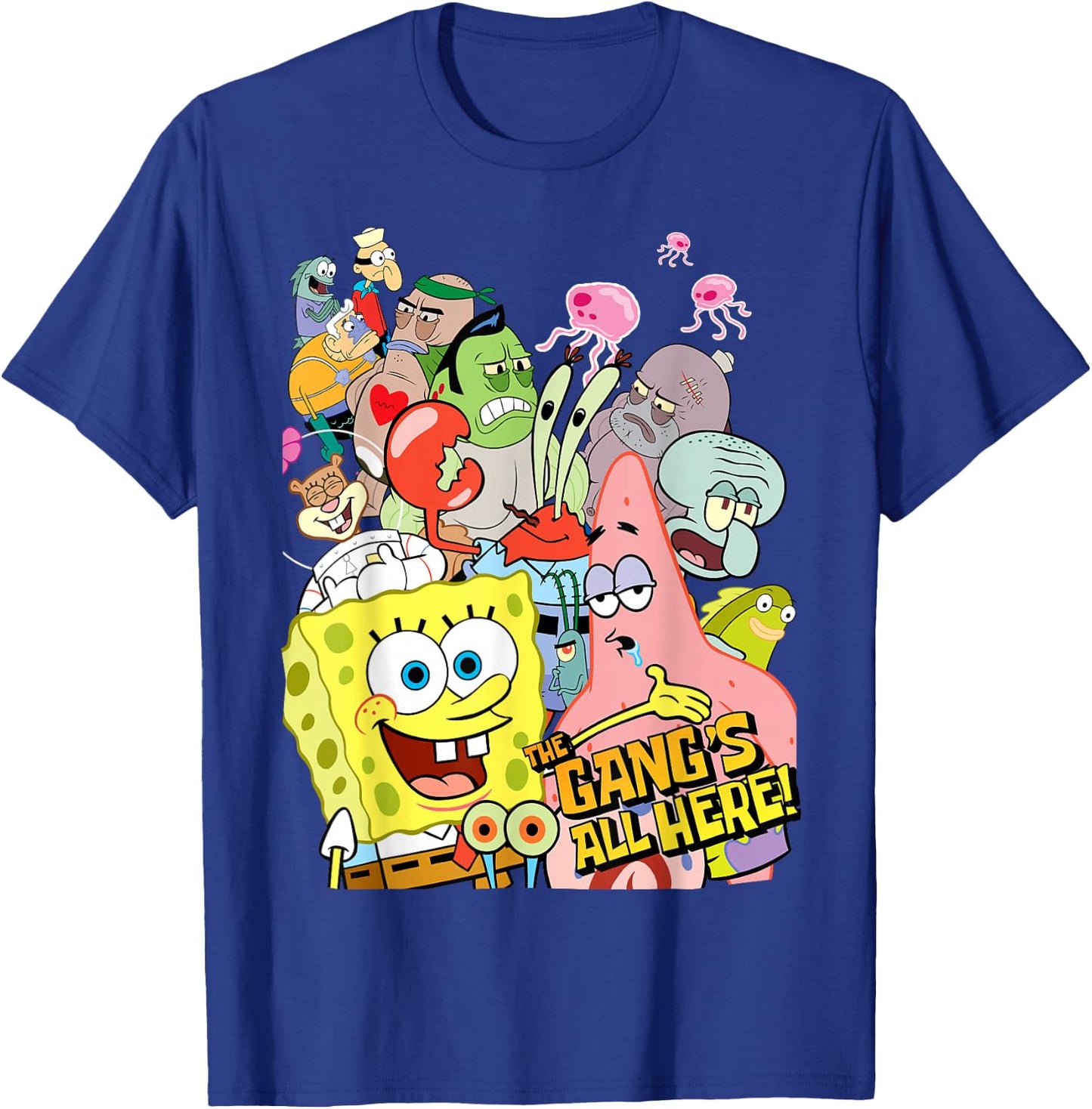 SpongeBob SquarePants The Gangs All Here! T-Shirt - T-Shirt | Royal