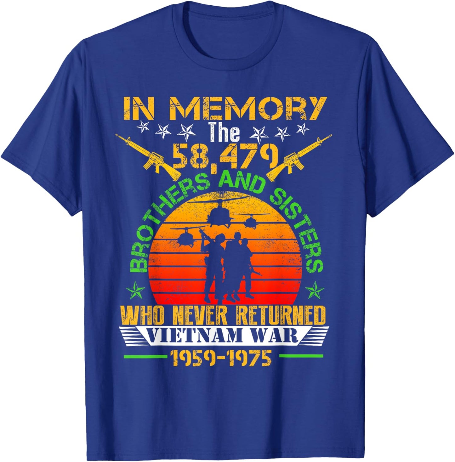 Vietnam Veteran In Memory The War Vietnam Gift T-Shirt - T-Shirt | Royal