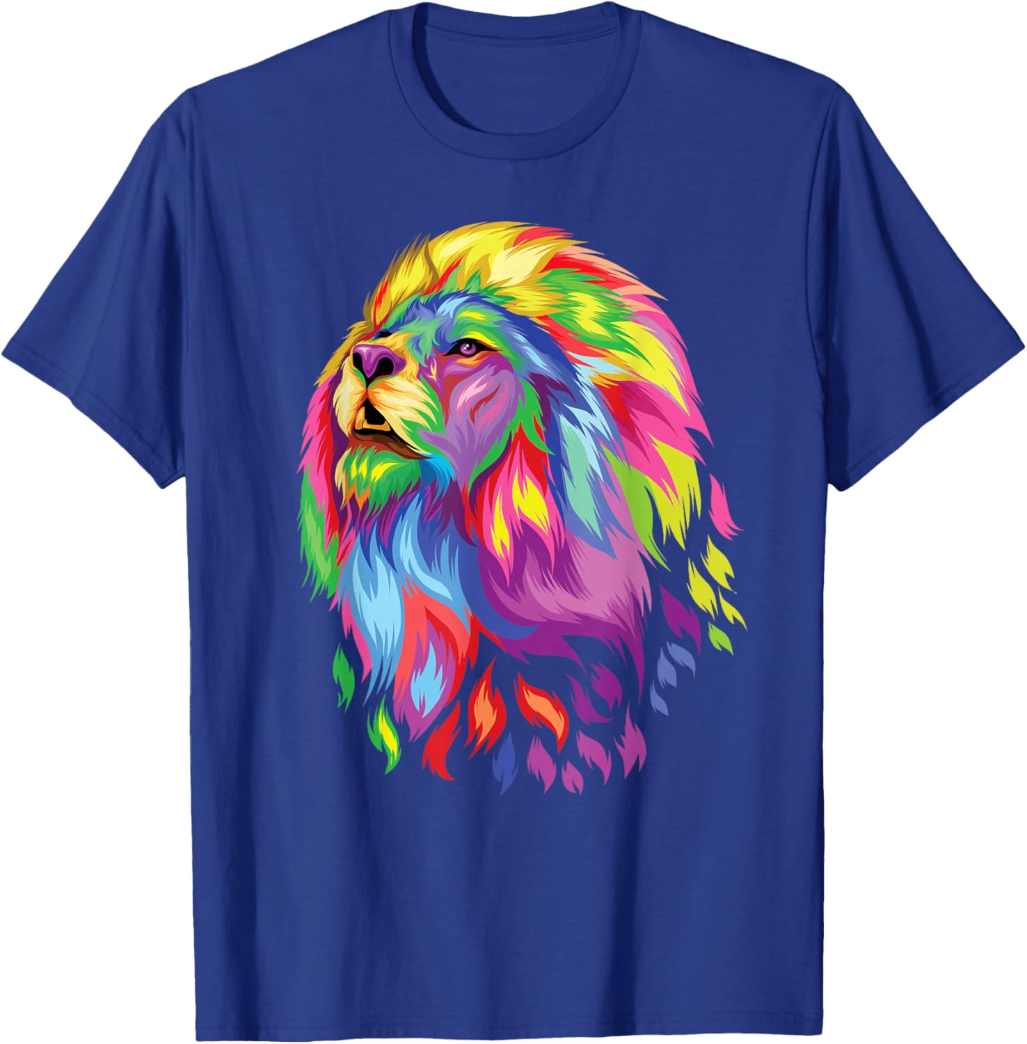 colorful lion head art face for lover King Africa Animals T-Shirt - T-Shirt | Royal