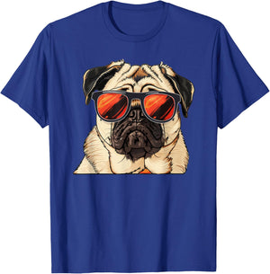 Pug Dog Sunglasses T-Shirt - T-Shirt | Royal